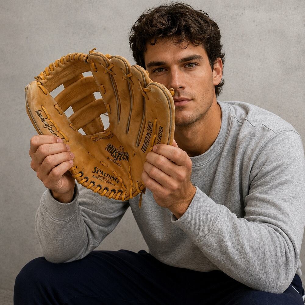 Spalding Hustler Leather Baseball Softball Glove Vintage Brown Deep Pocket RH